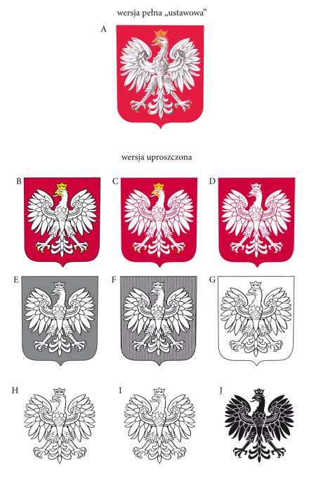 herb RP Orzeł Biały - wersje