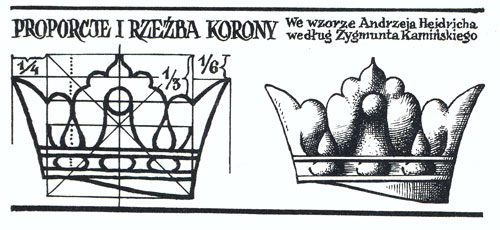 rysunek korony z książki Sz. Kobylińskiego "Losy orła"
