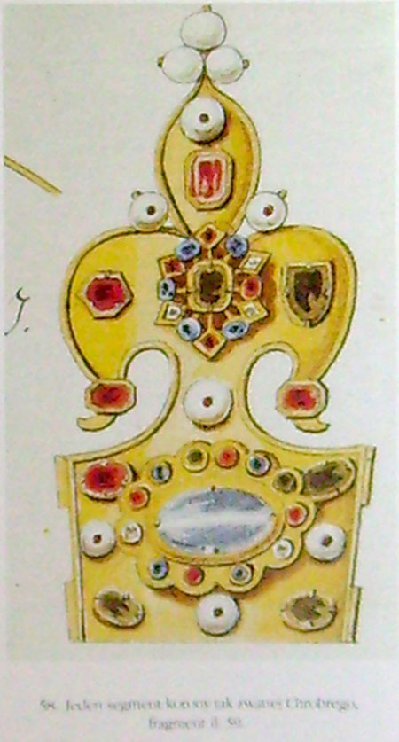 segment tzw korony Chrobrego, fragment rysunku J.K. Wernera