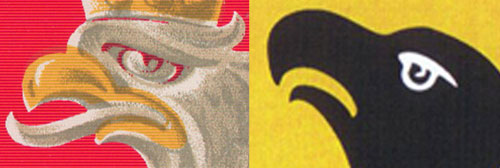 porównanie głowy orła Kamińskiego i orła piastowskiego