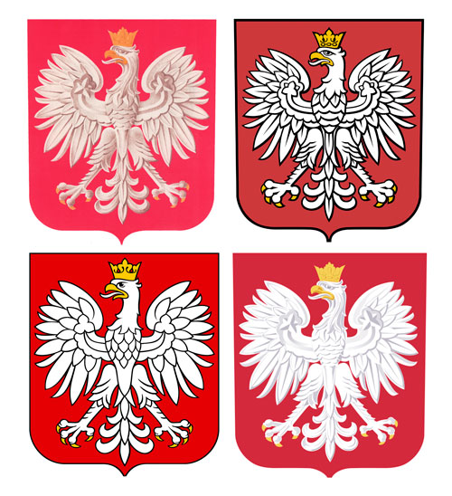 4 wersje godła RP 