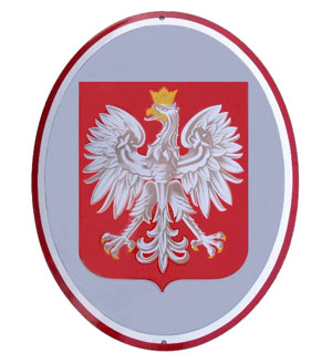 tablica z herbem RP