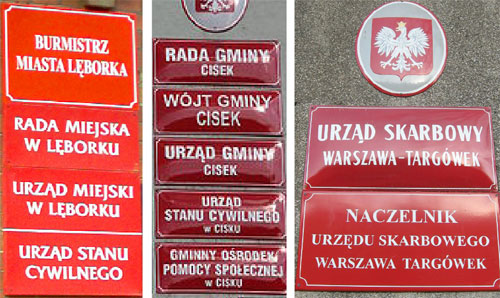 tablice burmistrz, wójt, naczelnik