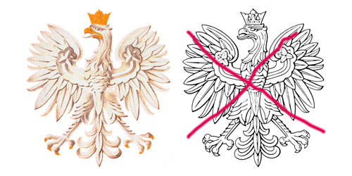 orzeł kolorowy i czarno-biały
