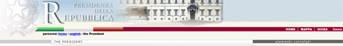 nagłówek strony Prezydenta Włoch