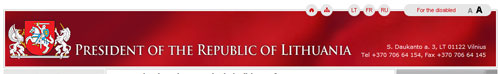 nagłówek strony Prezydenta Litwy
