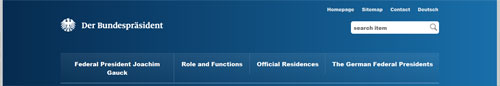 nagłówek strony Prezydenta Niemiec