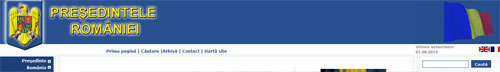nagłówek strony Prezydenta Rumunii