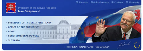nagłówek strony Prezydenta Słowacji