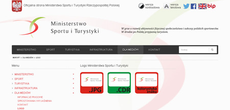strona www Ministerstwa Sportu i Turystyki